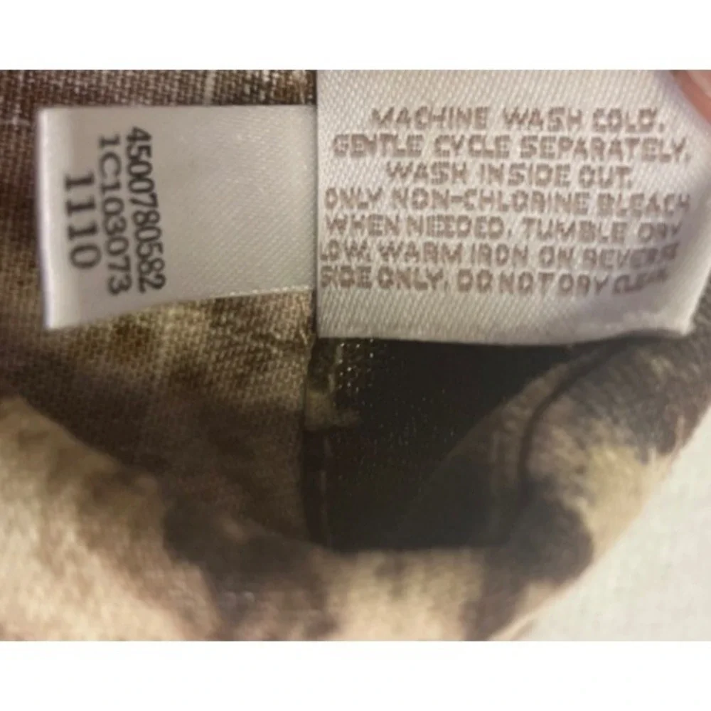 Chico's Sz Large (Chicos =2) 10/12 Earth Tone Pattern‎ Blazer Button Up Jacket